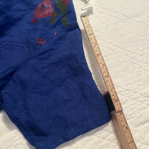 Carmella 100% Linen Tunic Made in Italy Pockets Blue Shirt Floral XXL NWT - Picture 11 of 11